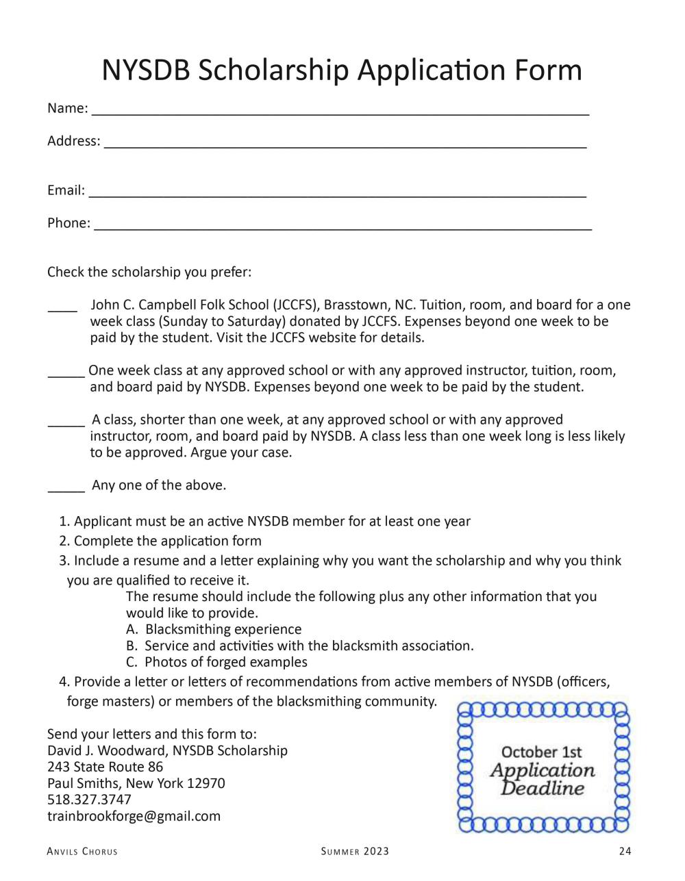 Scholarship Application Form Link